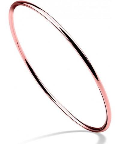 3 Colors 925 Sterling Silver Classical 2MM Simple Plain Polished Round Circle Bangle Bracelet 7.5" 8" 8.5" for Women Girls Ro...