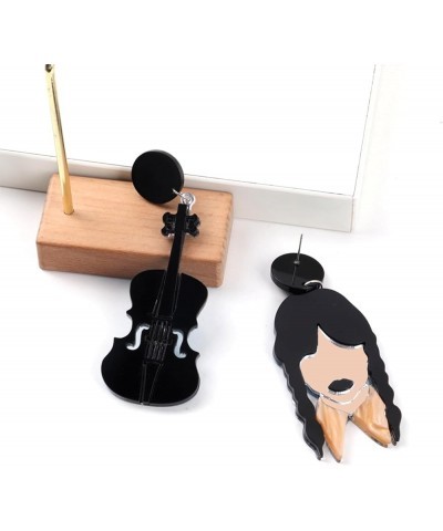 Guitar Earrings Retro Violin Earrings Acrylic Classical Earrings Retro Rock Band Music Earrings Music Lovers Statement Jewelr...