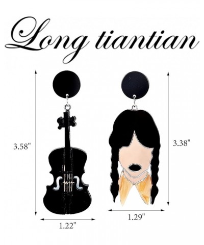 Guitar Earrings Retro Violin Earrings Acrylic Classical Earrings Retro Rock Band Music Earrings Music Lovers Statement Jewelr...