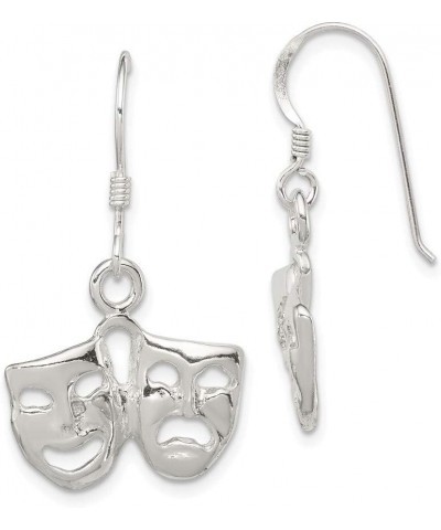 Solid 925 Sterling Silver Comedy/tragedy Earrings - 26mm x 17mm $25.96 Earrings