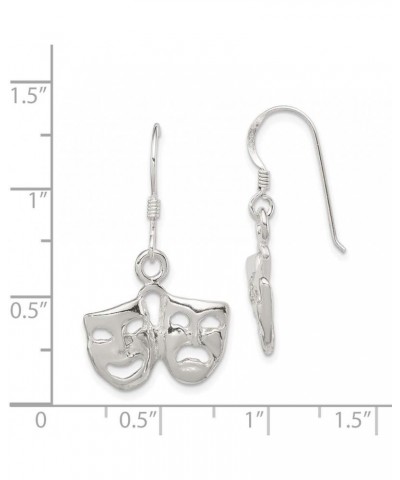 Solid 925 Sterling Silver Comedy/tragedy Earrings - 26mm x 17mm $25.96 Earrings