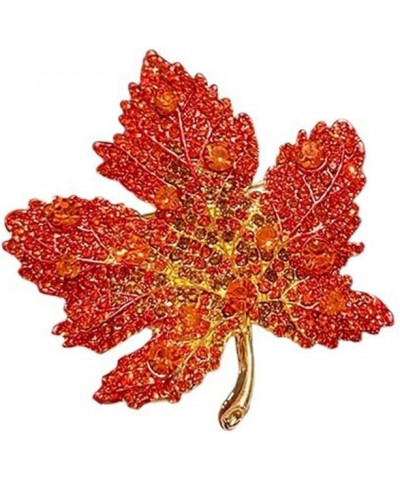 Maple Leaf Brooches and Pins for Women Fashion Crystal Leaf Brooch Orange Brooch Fall Pins for Christmas Jewelry Gifts Leaf $...