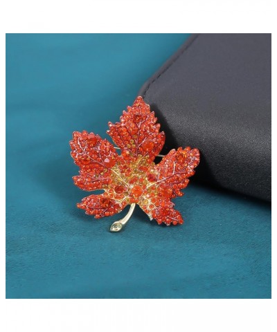 Maple Leaf Brooches and Pins for Women Fashion Crystal Leaf Brooch Orange Brooch Fall Pins for Christmas Jewelry Gifts Leaf $...