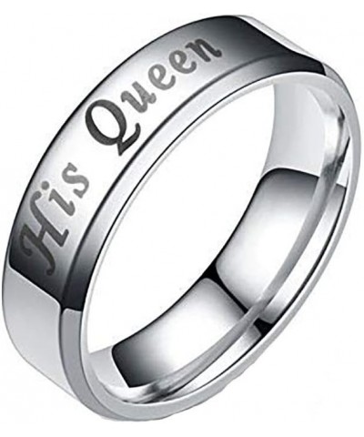 Her King Black or His Queen Stainless Steel Matching Wedding Band Ring Male-King Black $10.39 Bracelets