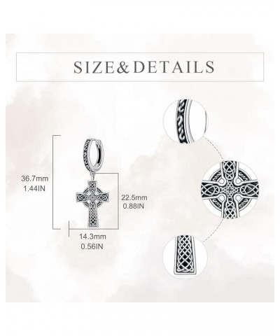 Celtic Cross Earrings Sterling Silver Irish Cross Drop Dangle Earrings Fashion Jewelry Gift for Women Girls Celtic Cross $15....