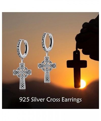 Celtic Cross Earrings Sterling Silver Irish Cross Drop Dangle Earrings Fashion Jewelry Gift for Women Girls Celtic Cross $15....