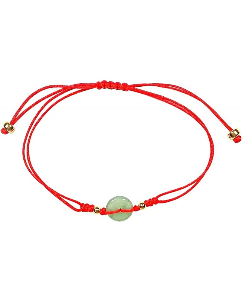 Genuine Jade Bracelet Jade Donut Bracelet Red String Good Luck Bracelet Christmas Gift for Sister New Year Original Design fo...