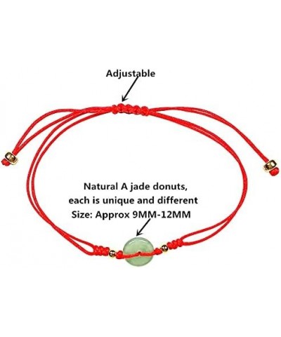 Genuine Jade Bracelet Jade Donut Bracelet Red String Good Luck Bracelet Christmas Gift for Sister New Year Original Design fo...