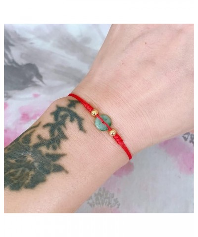 Genuine Jade Bracelet Jade Donut Bracelet Red String Good Luck Bracelet Christmas Gift for Sister New Year Original Design fo...