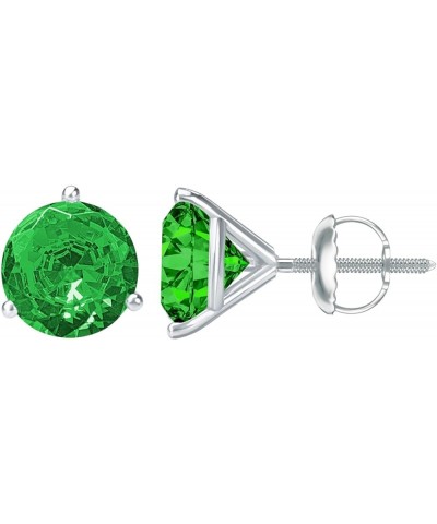 1/2-10 Carat Total Weight Emerald Stud Earrings 3 Prong Screw Back Platinum 0.5 carats $192.60 Earrings