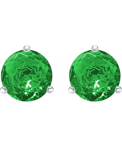 1/2-10 Carat Total Weight Emerald Stud Earrings 3 Prong Screw Back Platinum 0.5 carats $192.60 Earrings