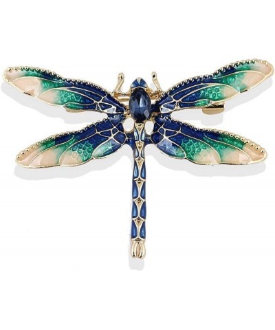 Lovely Blue Dragonfly Brooch Pin for Men Women Enamel Insect Pin Lapel Pin Large Safety Pin Blue $6.59 Brooches & Pins