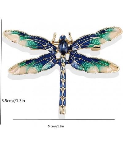 Lovely Blue Dragonfly Brooch Pin for Men Women Enamel Insect Pin Lapel Pin Large Safety Pin Blue $6.59 Brooches & Pins