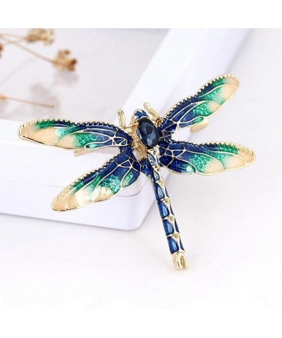 Lovely Blue Dragonfly Brooch Pin for Men Women Enamel Insect Pin Lapel Pin Large Safety Pin Blue $6.59 Brooches & Pins