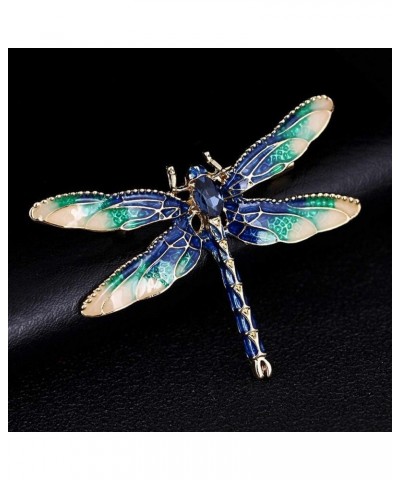 Lovely Blue Dragonfly Brooch Pin for Men Women Enamel Insect Pin Lapel Pin Large Safety Pin Blue $6.59 Brooches & Pins