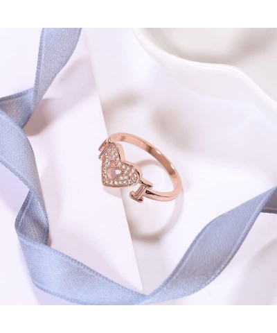 Women's Mickey Heart Shape Rings Rose Gold Silver Plated Cubic Zirconia Mouse Ring For Women Girl Party Jewelry Band Color 3 ...