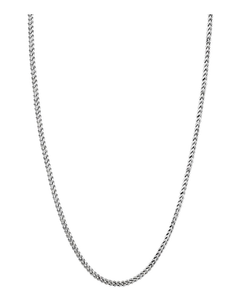 925 Sterling Silver Rhodium Plated Solid 1.5MM Franco Square Box Chain Necklace for Women & Men-Made In Italy Comes with a Gi...