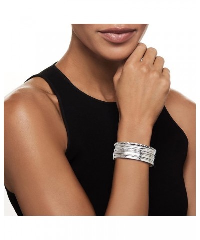 Italian Sterling Silver Jewelry Set: 7 Assorted Texture Bangle Bracelets 8.5 Inches $144.40 Bracelets