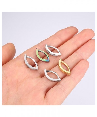 14G Clicker Belly Button Rings Surgical Steel Opal Belly Rings for Women Cute Small Hoop Belly Button Rings Simple Reverse Na...