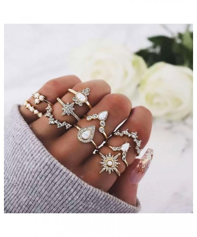 Gold Rings for Women Stackable Rings for Teen Girl Gifts Trendy Stuff Simple Star Moon Knuckle Rings Set Boho Rings Cute Stuf...