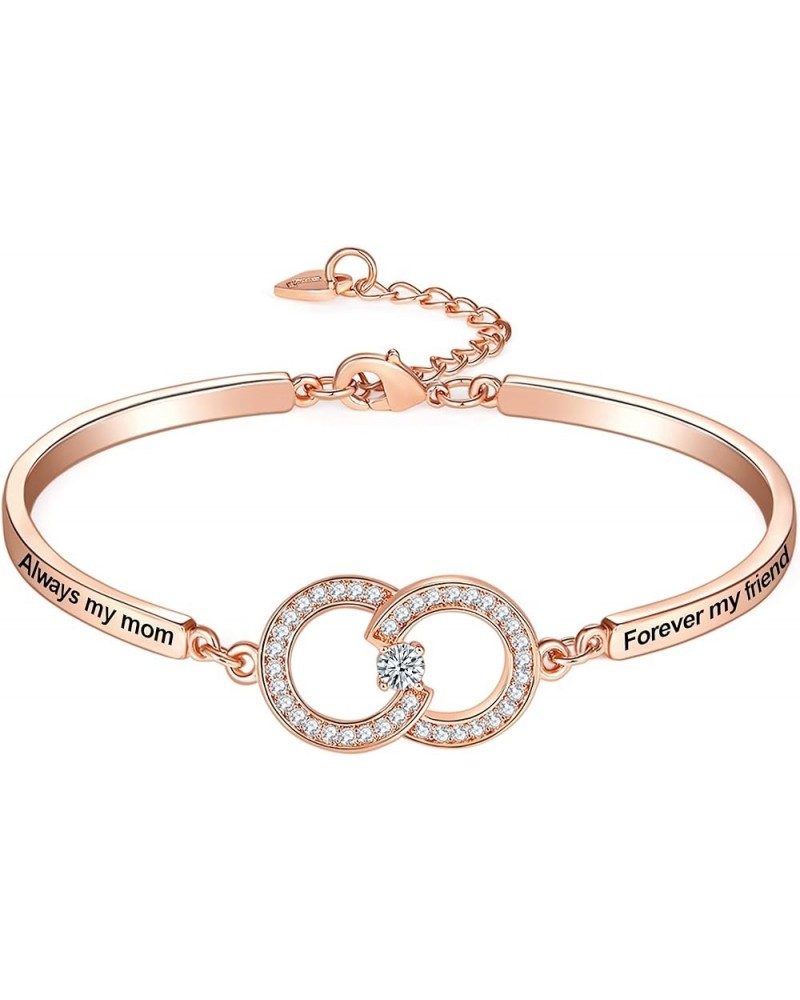 Christmas Gift, Engraved 'Always My Mother/Daughter/Sister Forever My Friend' Love Knot/Infinity Bangle Bracelet, Birthday An...