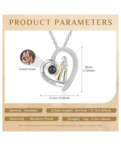 Personalized Heart Necklaces with Picture Inside for Women Custom Picture Necklaces Photo Inside Pendant Necklace for Her Pro...