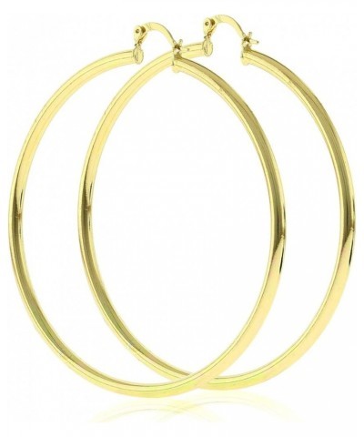 Women's Trendy Extra Large Extra Extra Large 40-100mm Real 14k Gold Layered Round BIG Hoop Yellow Gold Tone Earrings Click To...