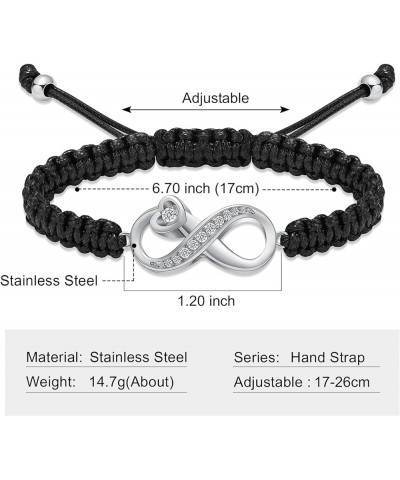 Infinity Heart Cremation Urn Bracelet for Ashes Jewelry for Women Girls Cremation Link Memorial Bracelet Rope-Silver $11.59 O...