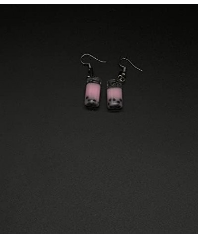 Funny Pearl Milk Tea Cup Dangle Drop Earrings Gift Party Jewelry pink $6.00 Earrings