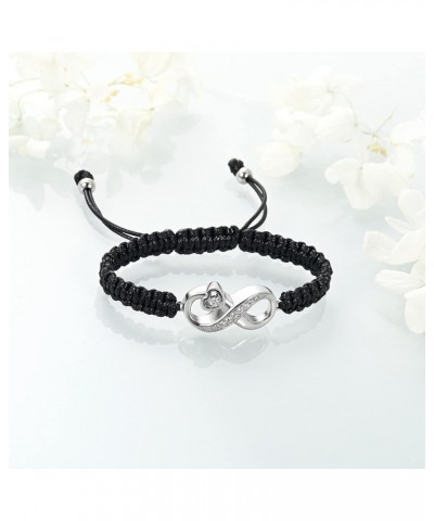 Infinity Heart Cremation Urn Bracelet for Ashes Jewelry for Women Girls Cremation Link Memorial Bracelet Rope-Silver $11.59 O...