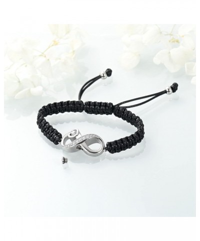 Infinity Heart Cremation Urn Bracelet for Ashes Jewelry for Women Girls Cremation Link Memorial Bracelet Rope-Silver $11.59 O...