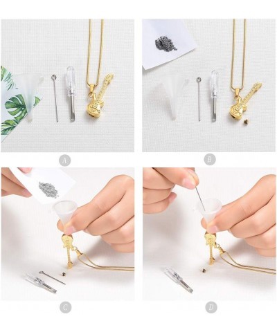 Musical Instrument Cremation Necklace for Women&Men Guitar Urn Necklace for Ashes Gold $11.72 Necklaces