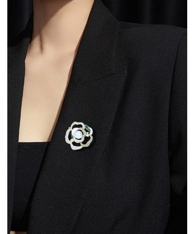 Elegant Crystal Blooming Rose Flower Brooch Lapel Pin Breastpin for Women Birdal Cardigan Hat Scarf Suit Sweater Floral Pins ...