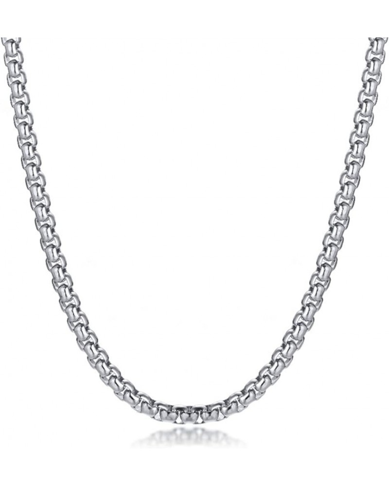 Necklace For Men Women, Titanium Belcher Chain Chain Necklaces for Men Women Silver-4mm $17.39 Necklaces