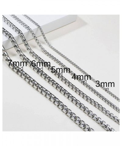 Necklace For Men Women, Titanium Belcher Chain Chain Necklaces for Men Women Silver-4mm $17.39 Necklaces