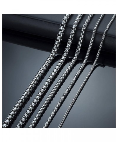 Necklace For Men Women, Titanium Belcher Chain Chain Necklaces for Men Women Silver-4mm $17.39 Necklaces