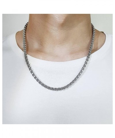 Necklace For Men Women, Titanium Belcher Chain Chain Necklaces for Men Women Silver-4mm $17.39 Necklaces