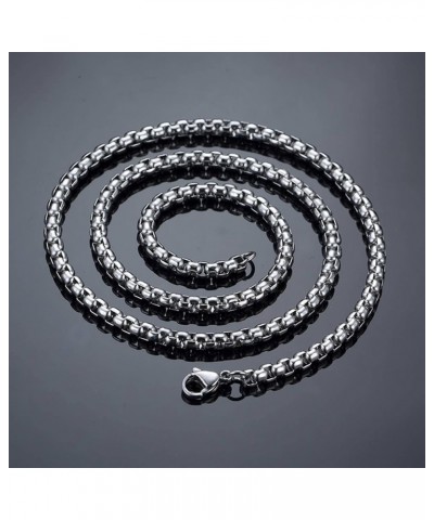 Necklace For Men Women, Titanium Belcher Chain Chain Necklaces for Men Women Silver-4mm $17.39 Necklaces