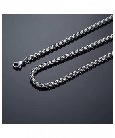 Necklace For Men Women, Titanium Belcher Chain Chain Necklaces for Men Women Silver-4mm $17.39 Necklaces