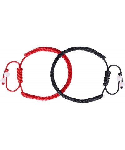 12pcs Braided Kabbalah Bracelets Red Black String Kabbalah Bracelet Handmade Sliding Cord Adjustable Kabbalah Wristband Brace...