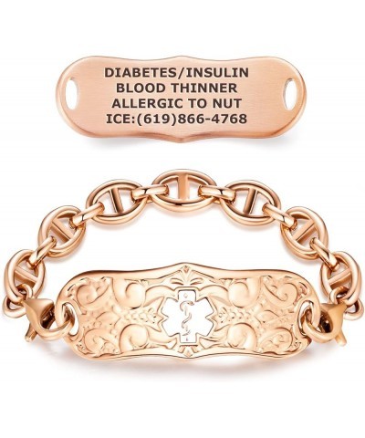 Signature Custom Engraved Medical Alert ID Bracelet for Woman – Style 6.5 Inches Grace / White $30.75 Bracelets