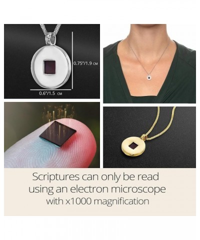 Christian Necklace with Smallest Nano Bible - on Stylish Round Pendant for Women with Entire KJV New Testament Holy Scripture...