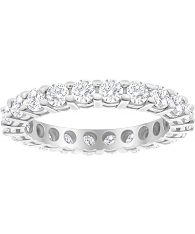 3 Carat (ctw) 14K White Gold Round LAB GROWN Diamond Ladies Eternity Wedding Anniversary Stackable Ring Band Ultra Premium Co...