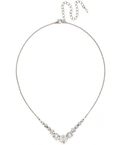 Delicate Round Tennis Necklace Crystal Antique Silver-Tone $26.82 Necklaces