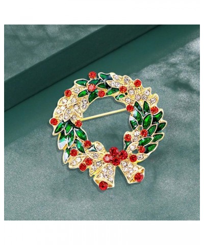 Christmas Brooch, Christmas Brooch Wreath Christmas Tree Snowman Decor Snowflake Decor Colorful Rhinestone Exquisite New Year...