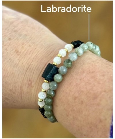 Semi-Precious Gemstone Beaded Bracelets For Women, Men - Pulseras Para Mujer, Hombres - Stress Relief Elastic Stretch Bracele...