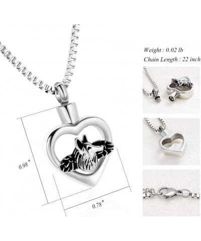 Cremation Jewelry for Ashes Heart Wolf Pendant Locket Stainless Steel Keepsake Memorial Funeral Urn Necklace for Men Women Si...