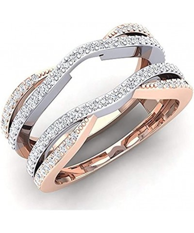 0.50Ct Round Cut Cubic Zirconia 14K Rose Gold Over Enhancer Double Guard Ring For Women's $32.99 Rings