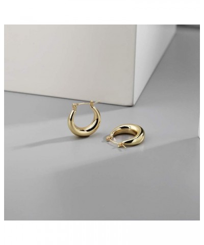 Chunky Gold Hoop Earrings for Women Cute Fashion Hypoallergenic earrings Minimalist Jewelry Gift Gold $8.90 Earrings