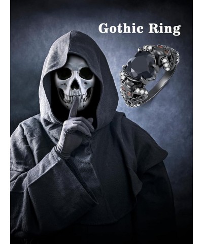 Halloween Rings Bat Ring Spider Rings Skull Rings Sterling Silver Gothic Rings for Women Men Halloween Simulation Animal Ring...